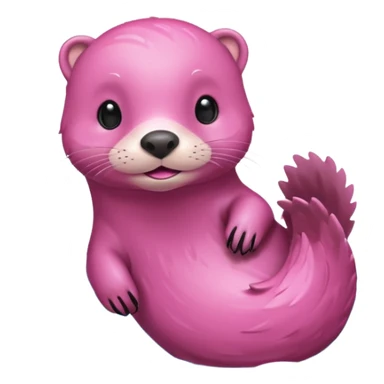 Pink otter swimming sticker