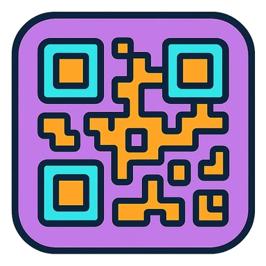 stylized QR code with rounded corners sticker
