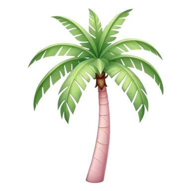 palm tree with pastel pink trunk and pastel green leaves sticker