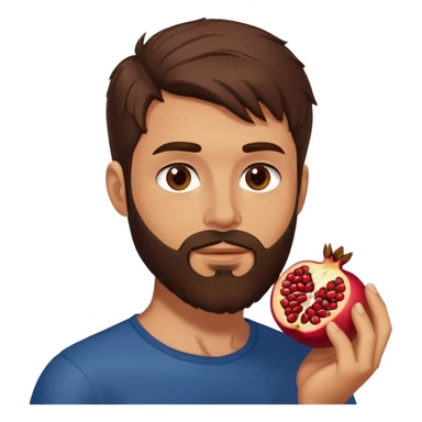 brunette white man eating pomegranate  sticker