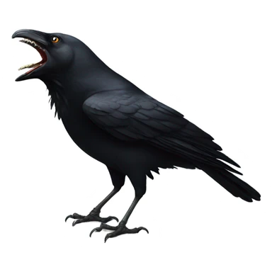 Black crow shouting ca caw sticker
