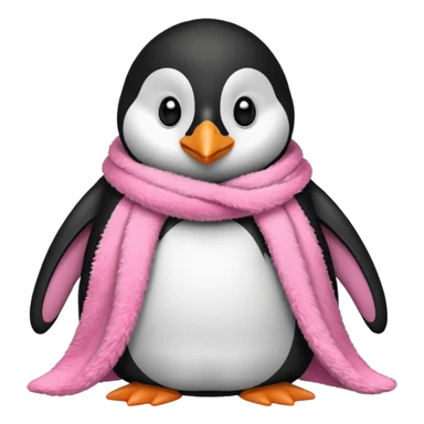 Ein Pinguin mit einer Kuschel Decke in Rosa der sich ein Kuschelt sticker