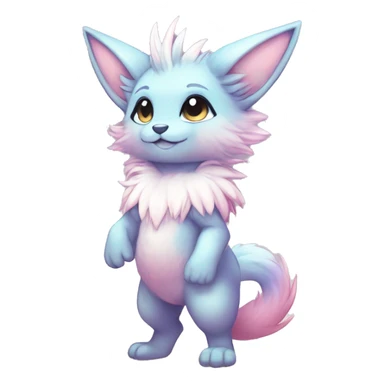 Anthro-Pastel-Gradient-Fur-Sona-Chibi-Shiny-Fakémon full body sticker