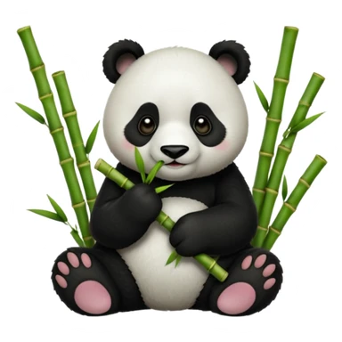 Panda eating bamboo sticker