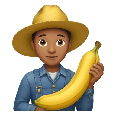 A black farmer with banana sticker