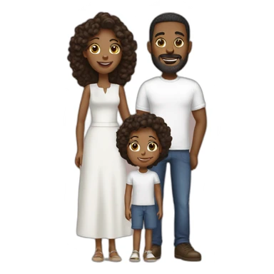 Family 3 people two blackwives one whitehusband sticker