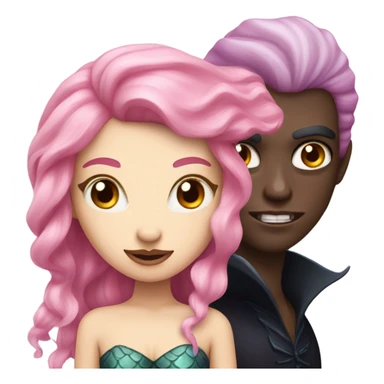 Fair skin with pink hair mermaid and vampire  sticker