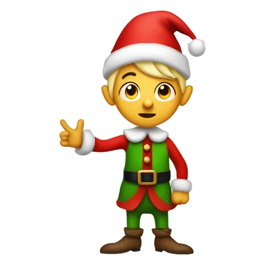Christmas elf holding a NO sign sticker