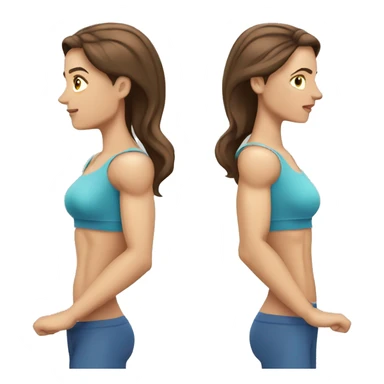 Woman arm muscles, fit Caucasian woman, brunette  sticker