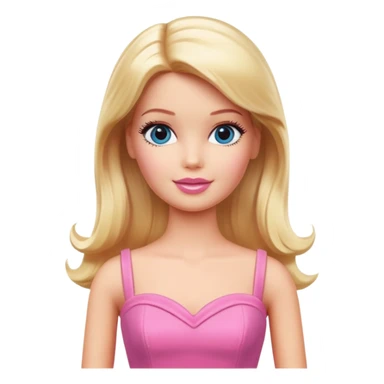 Barbie doll with blonde hair and pink dress sticker
