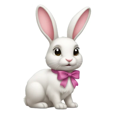 A bunny with an bow sticker