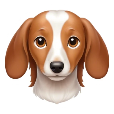 White and brown Dashchund  sticker