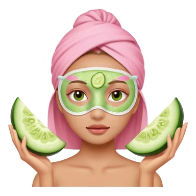 girl with a pink skincare face mask sticker