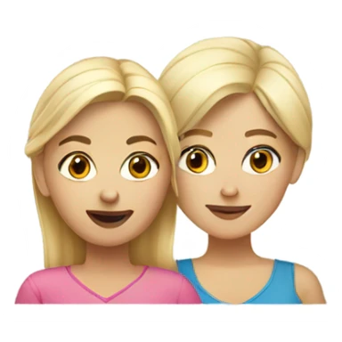 Blonde mom and dark haired daughter sticker