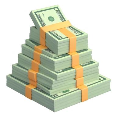 stack of paper bills currency sticker
