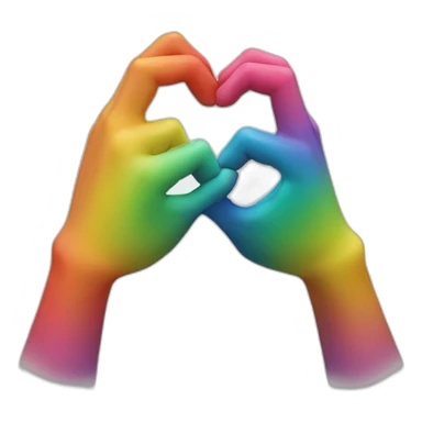 Dos Corazones arcoiris de la mano sticker