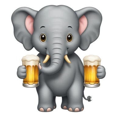 Elephant with a beer sticker