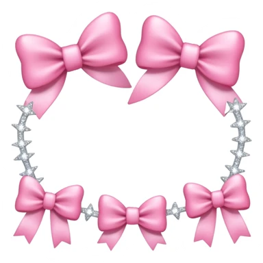 cute feminine border with bows and sparkles sticker