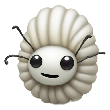 White beetle grub with a small black head sticker