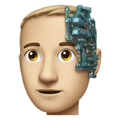 artificial intelligence for a project , side face sticker