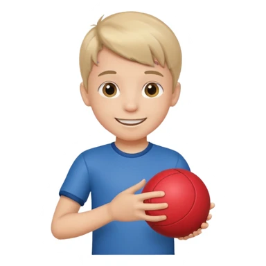 Boy with a ball in his hand sticker