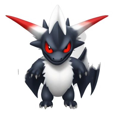 Black Cool Edgy Nargacuga-Garchomp-Absol Fakémon  with White and Red Edgy markings sticker