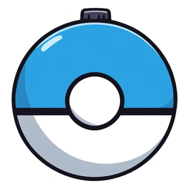 blue pokeball emoji with a black stripe sticker