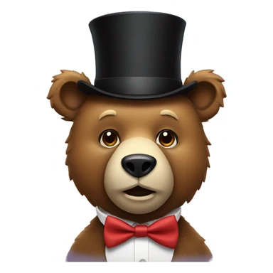 bear wearing a top hat and bow tie sticker