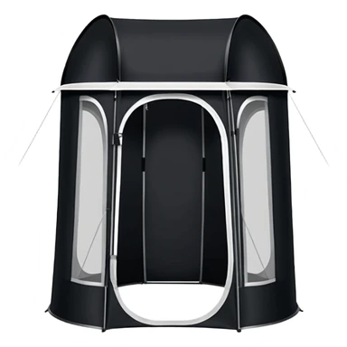 Tall Oval Narrow Pop up standing tent black for spray tan sticker