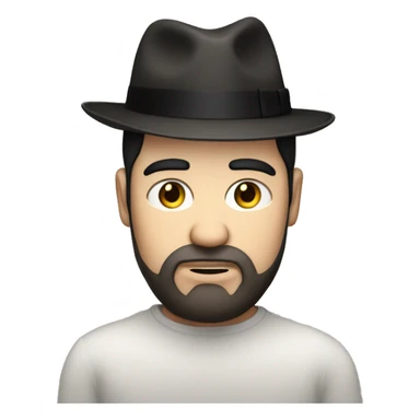 fat white man with black hair a fedora and a neck beard (super ugly) sticker