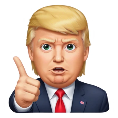 Donald Trump sticker shows victory sign, realistic face sticker