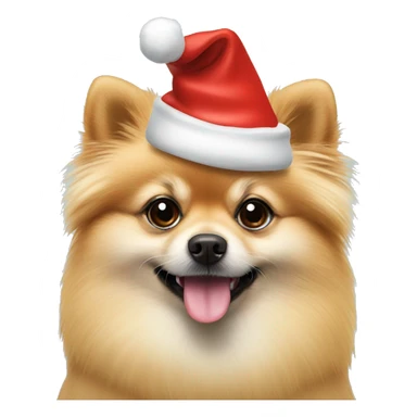 Pomeranian with santa hat sticker