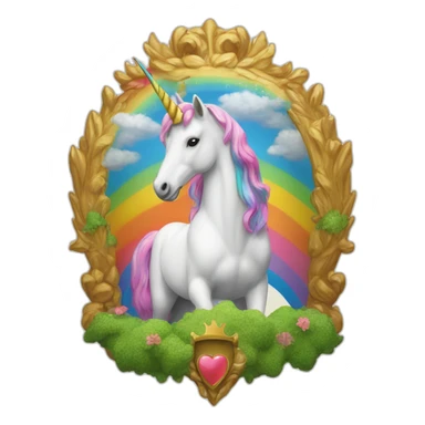 Coat-of-arms-held-by-rainbow-unicorns sticker