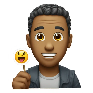 Postcard with an emoji with his tongue sticking out sticker