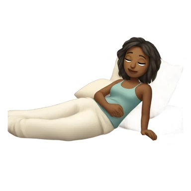 girl laying in bed  sticker