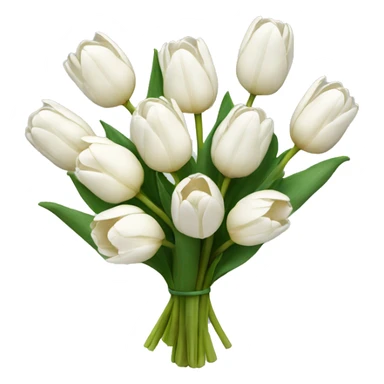 white tulip bouquet  sticker