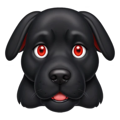 big red eyed black dog  sticker