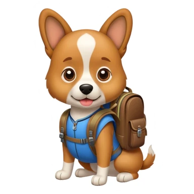 Dog woth backpack sticker