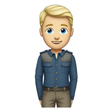 shaven-blond-dutch-male-blue-grey-eyes sticker