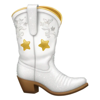 White sparkling cowgirl boots sticker