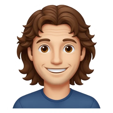 a man with wavy brown hair sticker