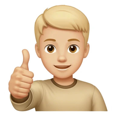 boy giving thumbs up sticker