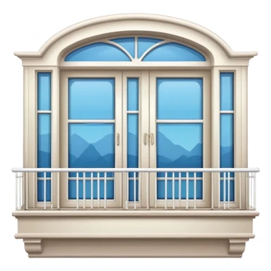 window with big balcony sticker