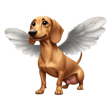 Weiner dog with wings sticker
