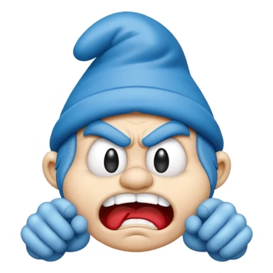 angry smurf  sticker