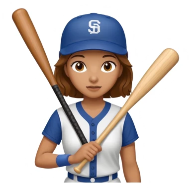 woman baseball player sticker