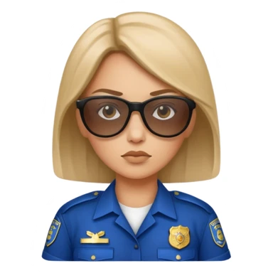 woman police wearing sun glasses sticker