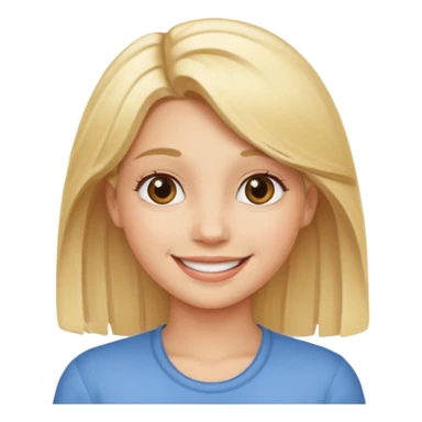 smiling girl with blonde hair sticker