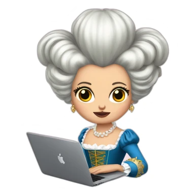 marie antoinette with a macbook looking furious sticker