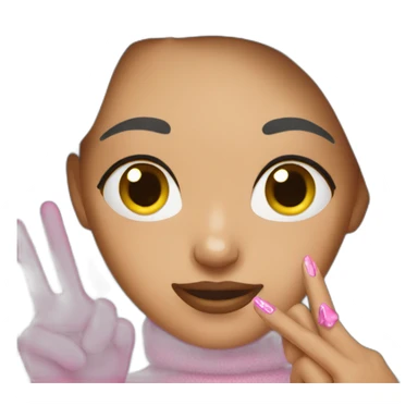 Girl with  pink nails sticker